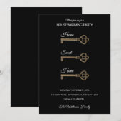 Antique Skeleton Key Housewarming Invitation Kaart (Voorkant / Achterkant)