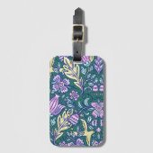 Antique Style Flowers and Birds Pattern Bagagelabel (Voorkant (verticaal))