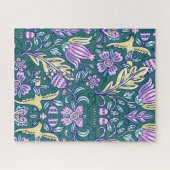 Antique Style Flowers and Birds Pattern Legpuzzel (Horizontaal)