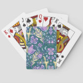 Antique Style Flowers and Birds Pattern Pokerkaarten (Achterkant)
