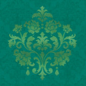Antique Teal Green Gold Damask  Medium Cadeauzakje