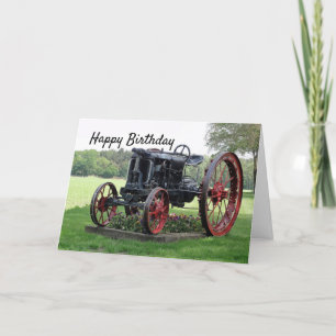 Antique Tractor Birthday Kaart