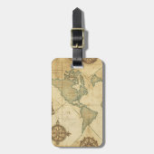 Antique Traveler Map Bagagelabel (Voorkant verticaal)