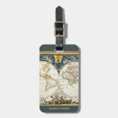 Antique Traveler Map Funny Travel Bagagelabel (Voorkant verticaal)