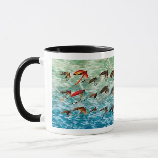 Antique Trout Flies / Lures Coffee Mug Mok (Links)