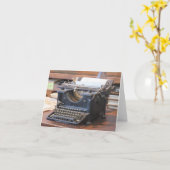 Antique Typewriter Notecard Kaart (Gele Bloem)
