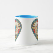 Antique Valentijnsdag, Vintage engelen in een hart Mok (Midden)