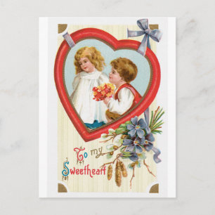 Antique Valentijnskaart Feestdagenkaart