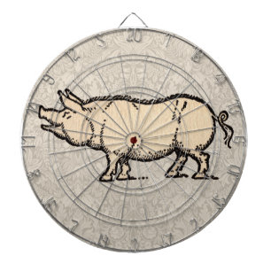 Antique Varken Illustratie Cute Vintage Dartbord