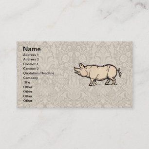 Antique Varken Illustratie Cute Vintage Visitekaartje