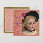 Antique Victorian Doll Greeting Card Feestdagenkaart (Voorkant / Achterkant)