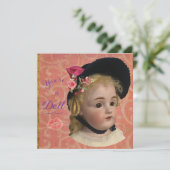Antique Victorian Doll Greeting Card Feestdagenkaart (Staand voorkant)