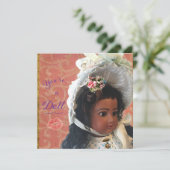 Antique Victorian Doll Greeting Card Feestdagenkaart (Staand voorkant)