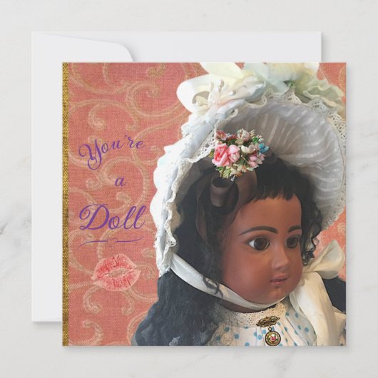 Antique Victorian Doll Greeting Card Feestdagenkaart (Voorkant)