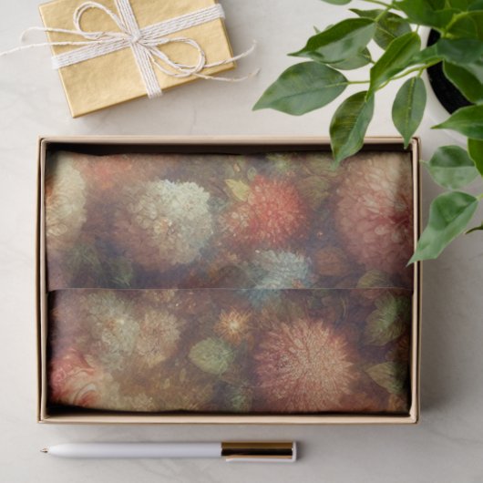 Antique Victorian Floral Cat Decoupage  Tissuepapier (Geschenk)