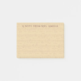 Antique Vintage Bladmuziek Muziekleraar Post-it® Notes