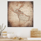 Antique Vintage Map Poster (Keuken)