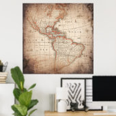 Antique Vintage Map Poster (Thuiskantoor)