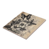 Antique Vlindertje Botanisch Tegeltje (Zijkant)