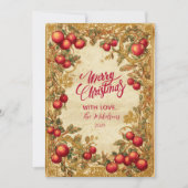 Antique Winter Berry Celebration Feestdagenkaart (Voorkant)