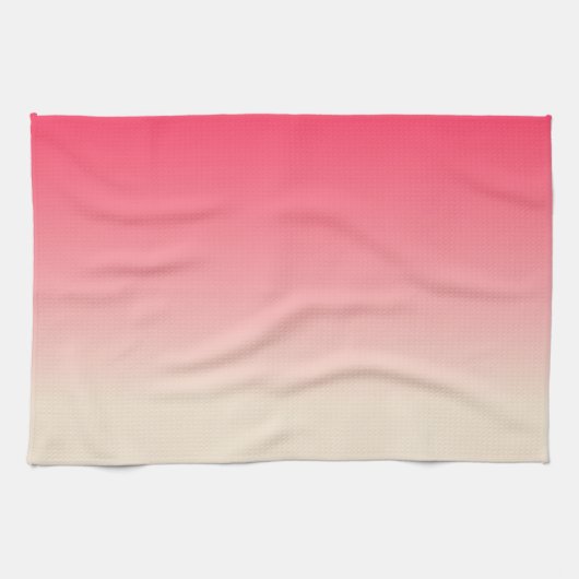 Antique Wit en Amerikaanse Roze Ombre Theedoek (Horizontaal)