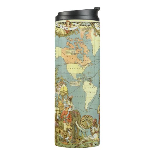 Antique World Map of the British Empire, 1886 Thermosbeker (Gedraaid links)