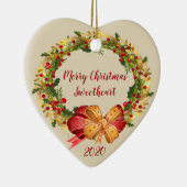 Antique Wreath Christmas Sweetheart Keramisch Ornament (Rechts)