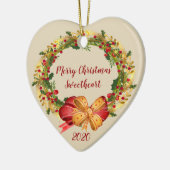 Antique Wreath Christmas Sweetheart Keramisch Ornament (Links)
