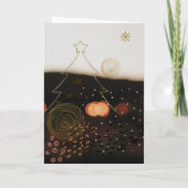 Antiqued Brown-Black & Gold 4-Photo Christmas Tree Feestdagen Kaart (Achterkant)