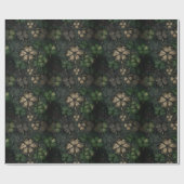 Antiqued Clover Damask Texture St. Patrick's Day Cadeaupapier (Vlak)