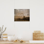 Antiqued London Eye Poster (Keuken)