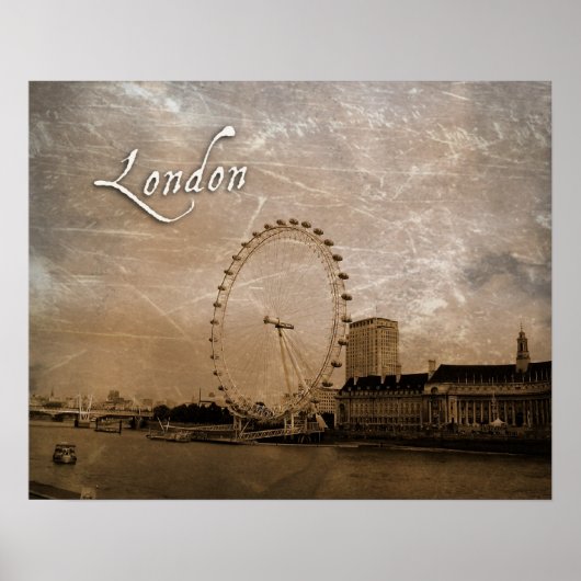 Antiqued London Eye Poster (Voorkant)