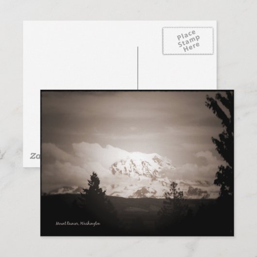 Antiqued Mount Rainier Postcard Briefkaart (Voorkant / Achterkant)