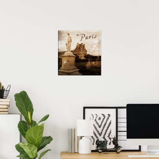 Antiqued Paris, Frankrijk Poster (Thuiskantoor)