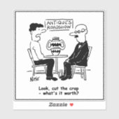 Antiques Expert. What's It Worth Funny Valuation Sticker (Vel)