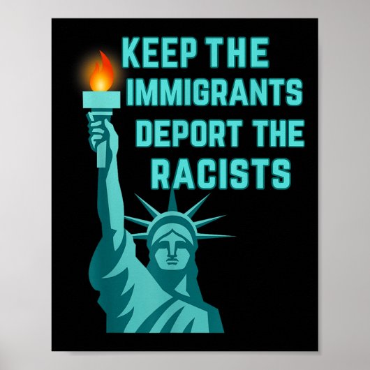antiracisme - de immigranten blijven de racisme ui poster (Voorkant)