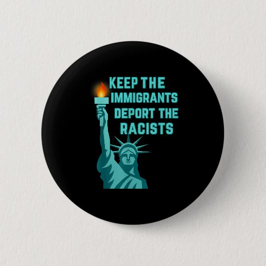 antiracisme - de immigranten blijven de racisme ui ronde button 5,7 cm (Voorkant)