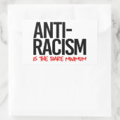 Antiracisme is het absolute minimum rechthoekige sticker (Tas)