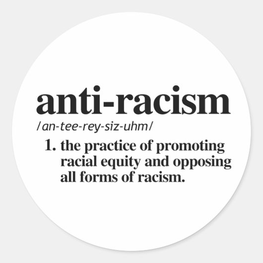 antiracisme ronde sticker (Voorkant)