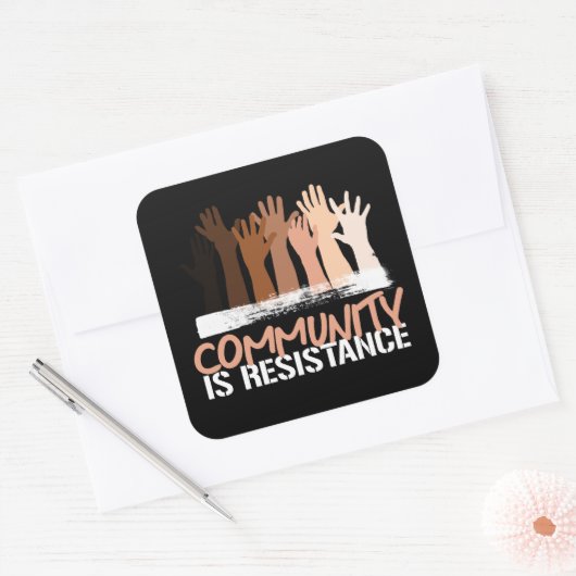 Antiracismegemeenschap is Verzetsplein Sticker (Envelop)