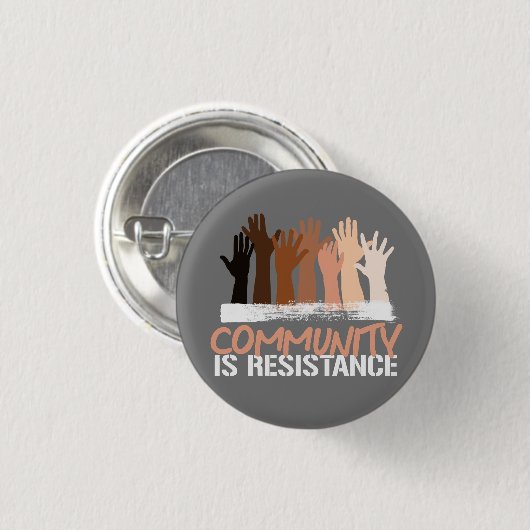 Antiracismegemeenschap is Verzetsplein Sticker Ronde Button 3,2 Cm (Voorkant /achterkant)