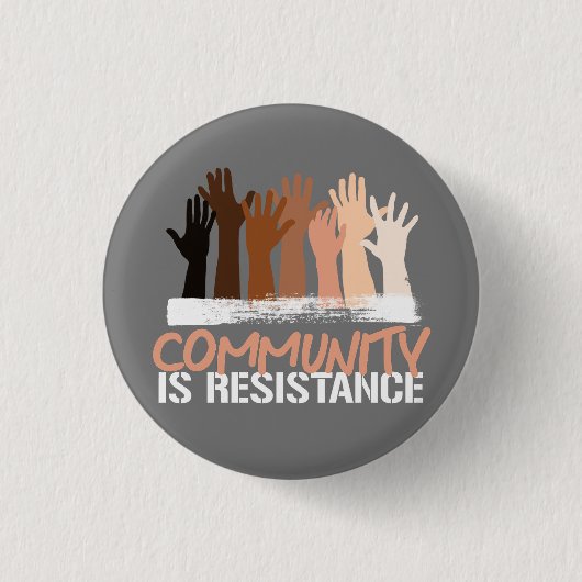 Antiracismegemeenschap is Verzetsplein Sticker Ronde Button 3,2 Cm (Voorkant)