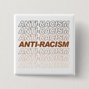 antiracismepatroon vierkante button 5,1 cm