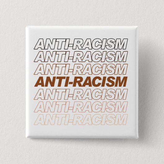 antiracismepatroon vierkante button 5,1 cm (Voorkant)