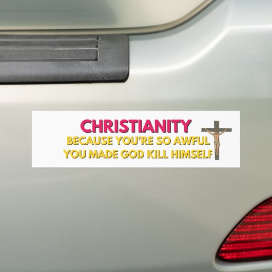 antireligie bumpersticker (Op auto)