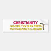 antireligie bumpersticker (Voorkant)