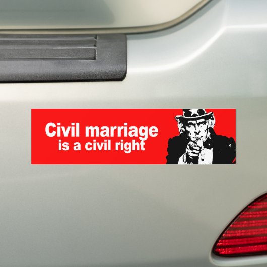 Antirepublikeins - Burgerlijk huwelijk is een burg Bumpersticker (Op auto)
