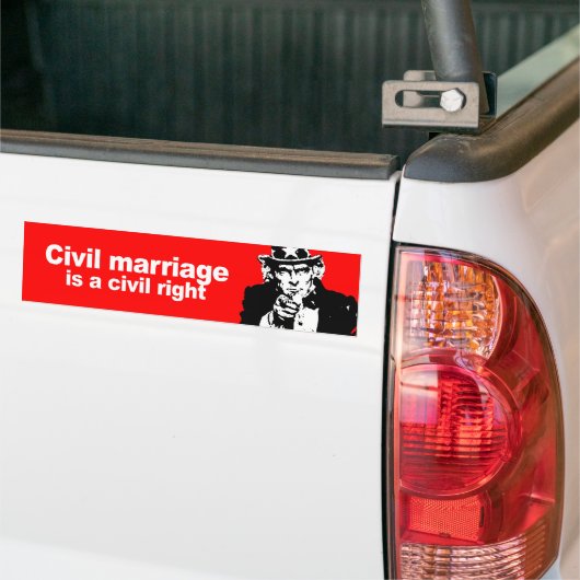Antirepublikeins - Burgerlijk huwelijk is een burg Bumpersticker (Op Truck)