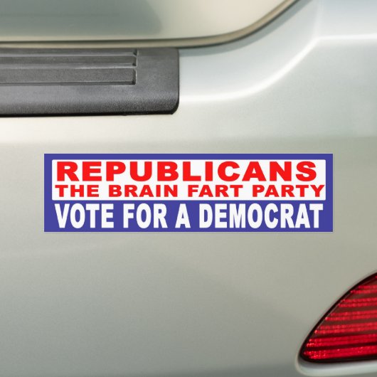 Antirepublikeinse partij - de Brain Fart Party Bumpersticker (Op auto)