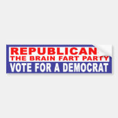 Antirepublikeinse partij -    de Brain Fart Party Bumpersticker (Voorkant)